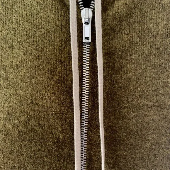 NWT RICK OWENS FW 18 Sisyphus Zip Up "Dirty Green" Hooded Sweater Wool Gorgeous - Picture 8 of 15